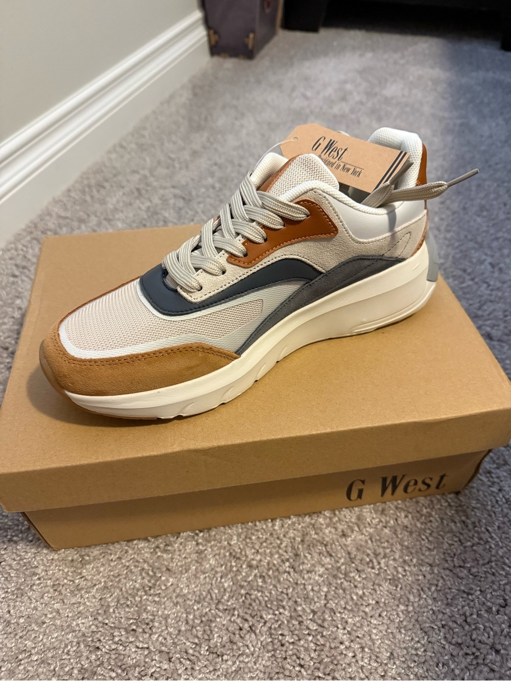 G West Sneakers, Tan, NWT, Men’s Size 6.5